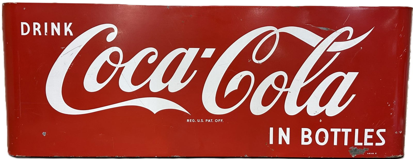 1955 Drink Coca Cola In Bottles DSP Porcelain Sled Advertising Signs (1 of 10)