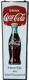 Drink Coca-Cola SSP Delicious & Refreshing Dutch Porcelain Vertical Sign