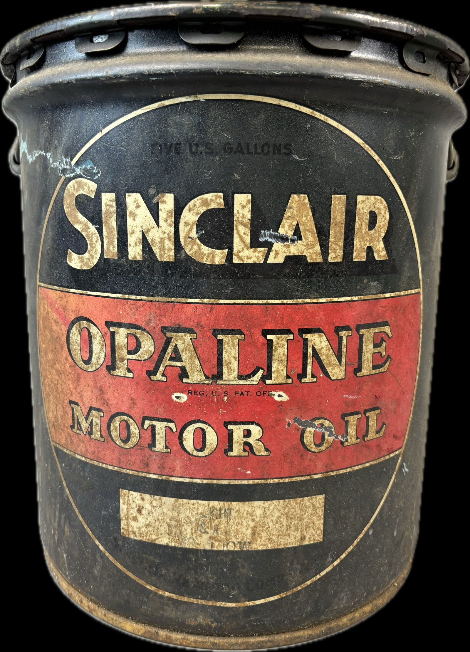 Sinclair Opaline Motor Oil 5 Gallon 1920s Metal Can (1 of 6)