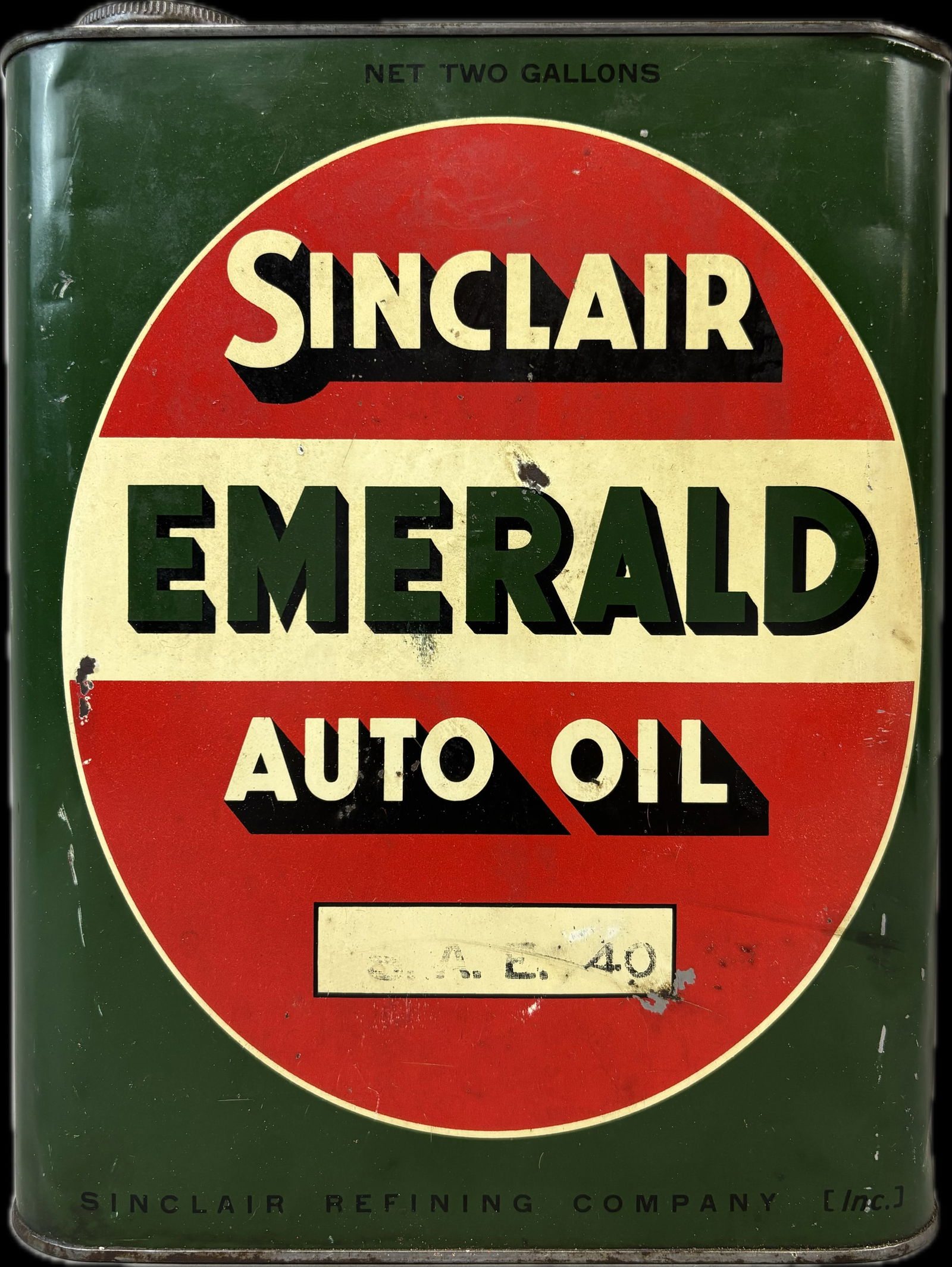 Sinclair Emerald Auto Oil SAE 40 2 Gallon Motor Oil Can (1 of 7)