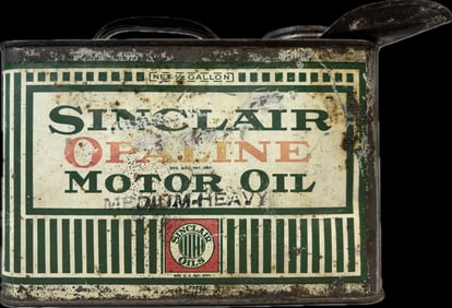 Sinclair Opaline Motor Oil Medium Heavy 1920s Half Gallon Can