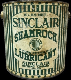 Sinclair Lubricants Shamrock 5lb Net 1920s Can w/ Bail Handle