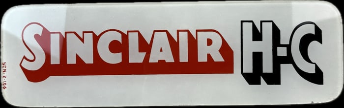 Sinclair H-C Gas Pump Advertising Single Curved Glass Sign