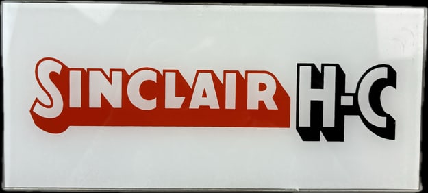 Sinclair H-C Gas Pump Advertising Single Flat Glass Sign