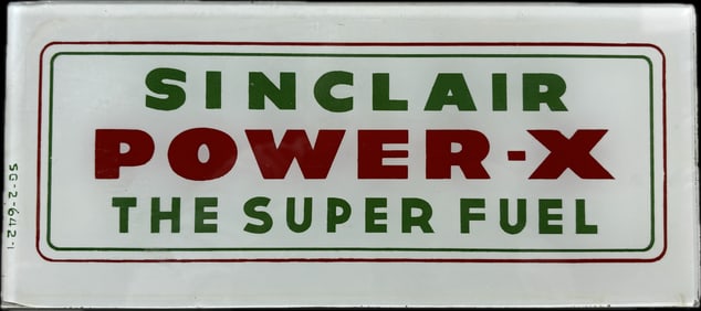 Sinclair Power-X The Super Fuel Flat Gas Pump Ad Glass