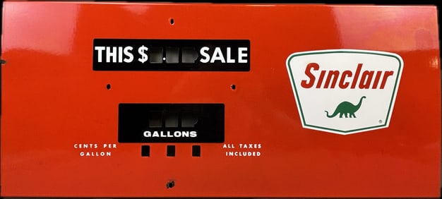 1960s Sinclair SSP Red Porcelain Gas Pump Advertising Sign
