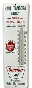 Sinclair Gasolines Motor Oils Greases Paul Tangora Illinois Thermometer