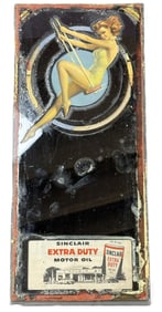 Sinclair Extra Duty Motor Oil Service Station Pinup Advertising Mirror