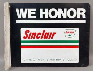 Sinclair We Honor 70s Aluminum Advertising Flange Sign