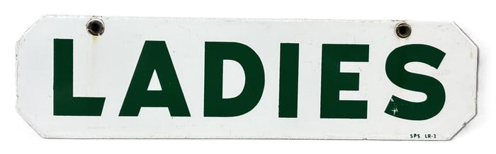 Ladies DSP Porcelain Advertising Restroom Service Station Sign