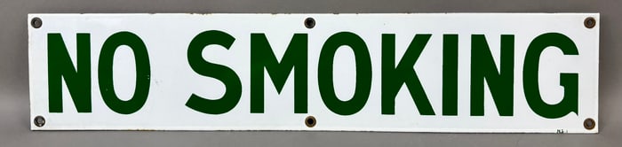 No Smoking SSP Porcelain Service Station 2' Sign
