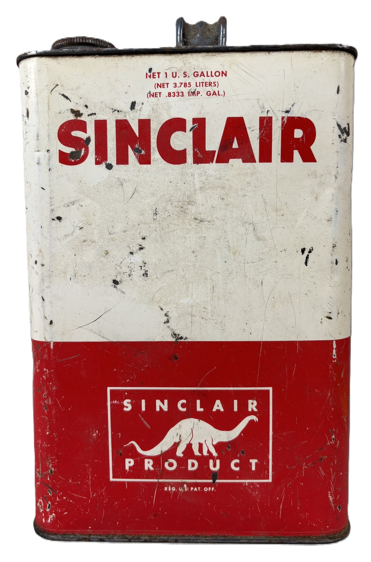 Sinclair 1 Us Gallon Red White Motor Oil Can w/ Dino (1 of 6)