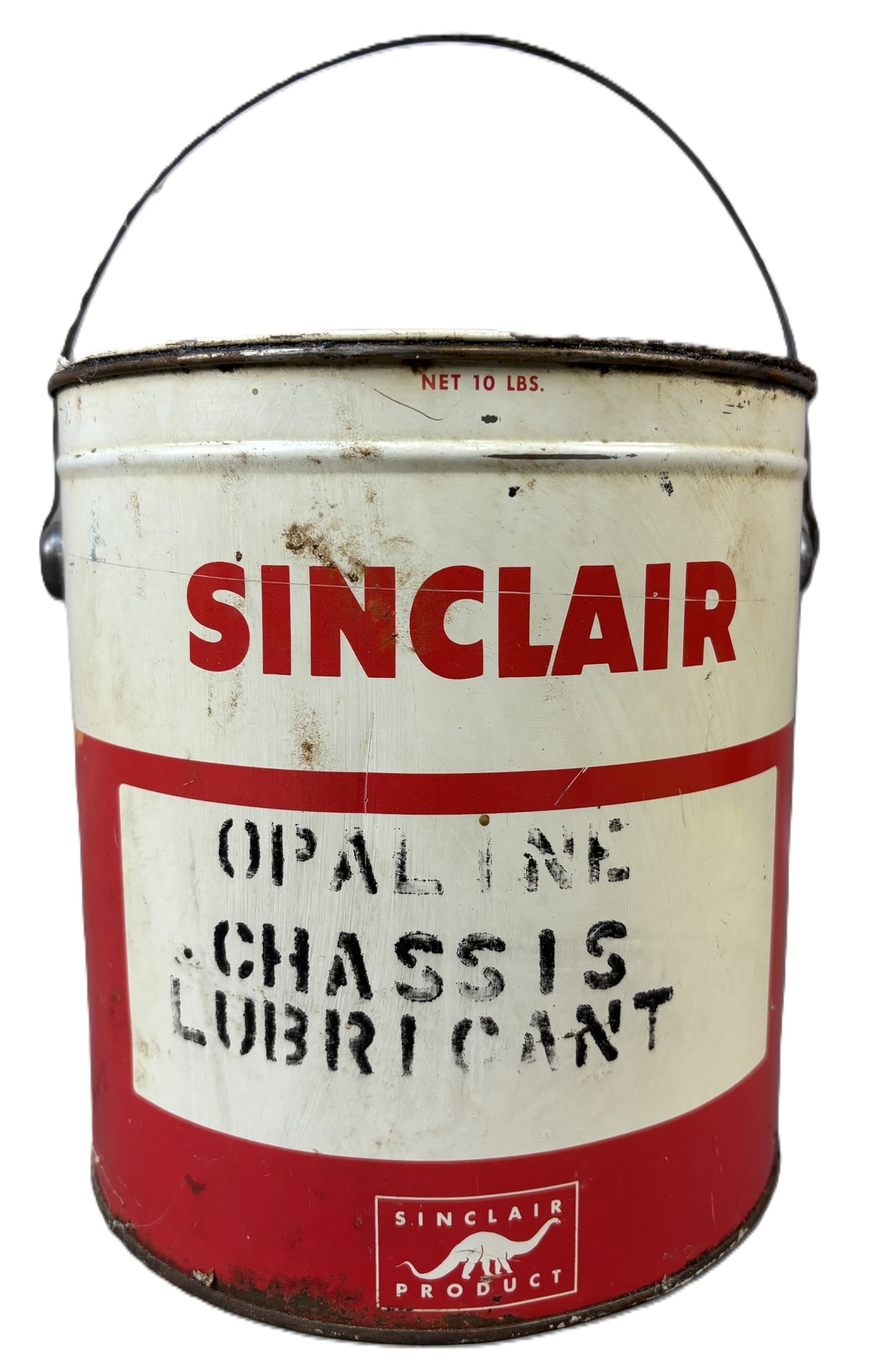 Sinclair Opaline Chassis Lubricant 10LB Metal Can w/ Dino: 8" x 8"