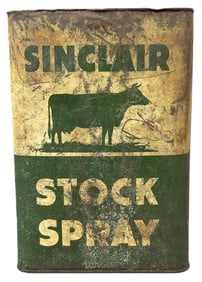 Sinclair Stock Spray Green & White Metal 1 Gallon Can w/ Cow