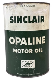 Sinclair Opaline 5 Quart Metal Motor Oil Can w/ Dino