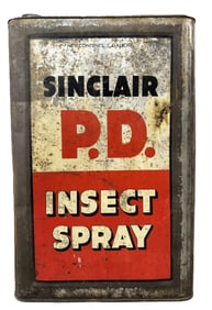 Sinclair P.D. Insect Spray 5 Gallon Metal Square Can Ca. 1920s