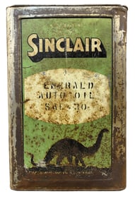 Sinclair Emerald Auto Oil Square 1920s Metal Motor Oil Can