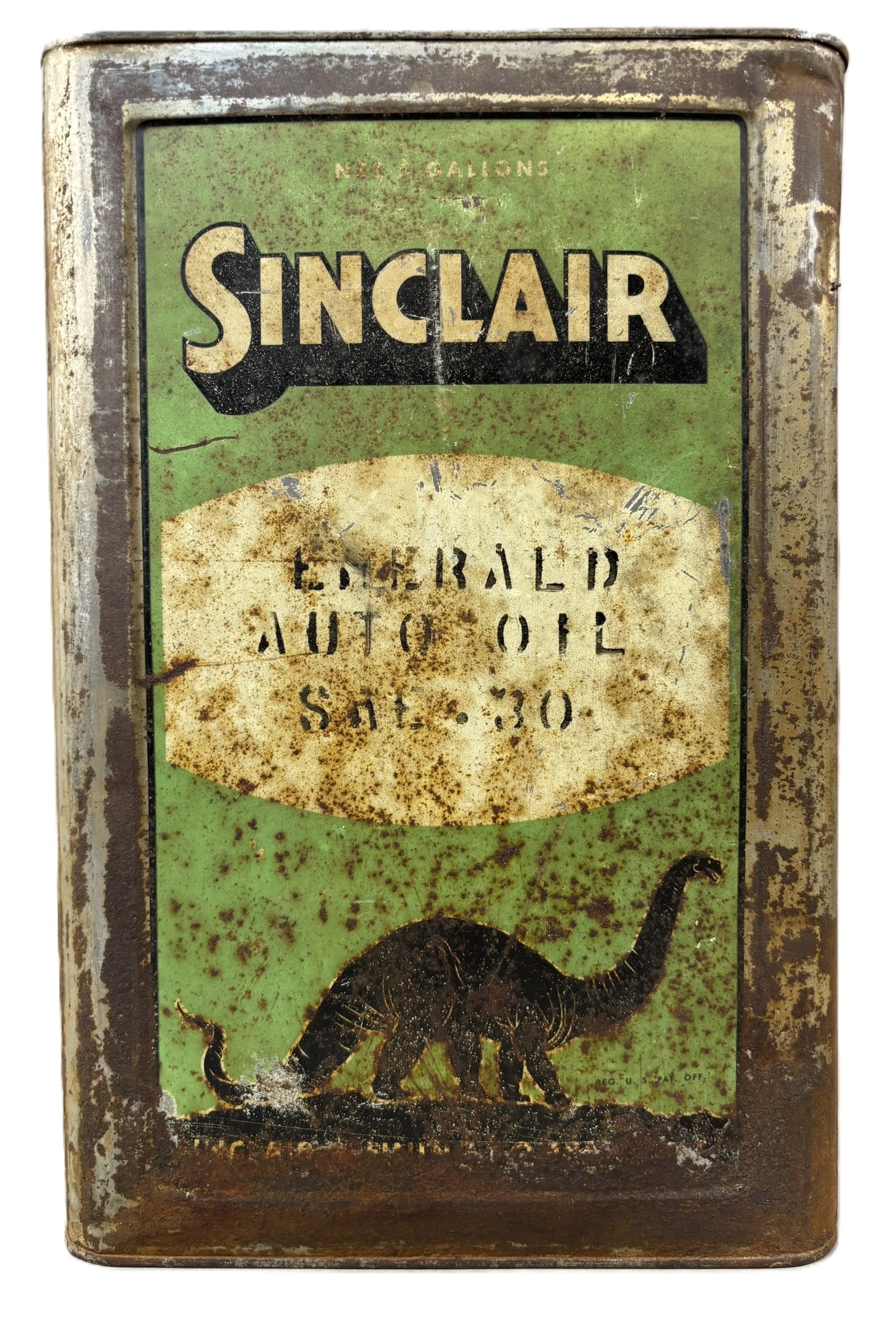 Sinclair Emerald Auto Oil Square 1920s Metal Motor Oil Can (1 of 6)