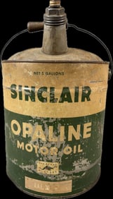 Sinclair Opaline Motor Oil Long Neck 5 Gallon 1930s Can