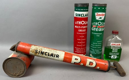 Lot 4 Sinclair Grease Tube PD Insect Sprayer & Windshield Solvent