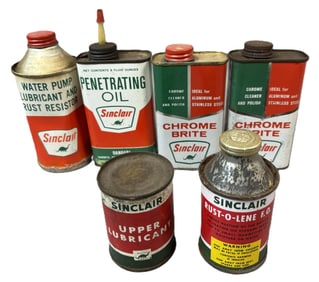 Lot 6 Sinclair Chrome Brite Penetrating Oil Water Pump Rust-O-Lene