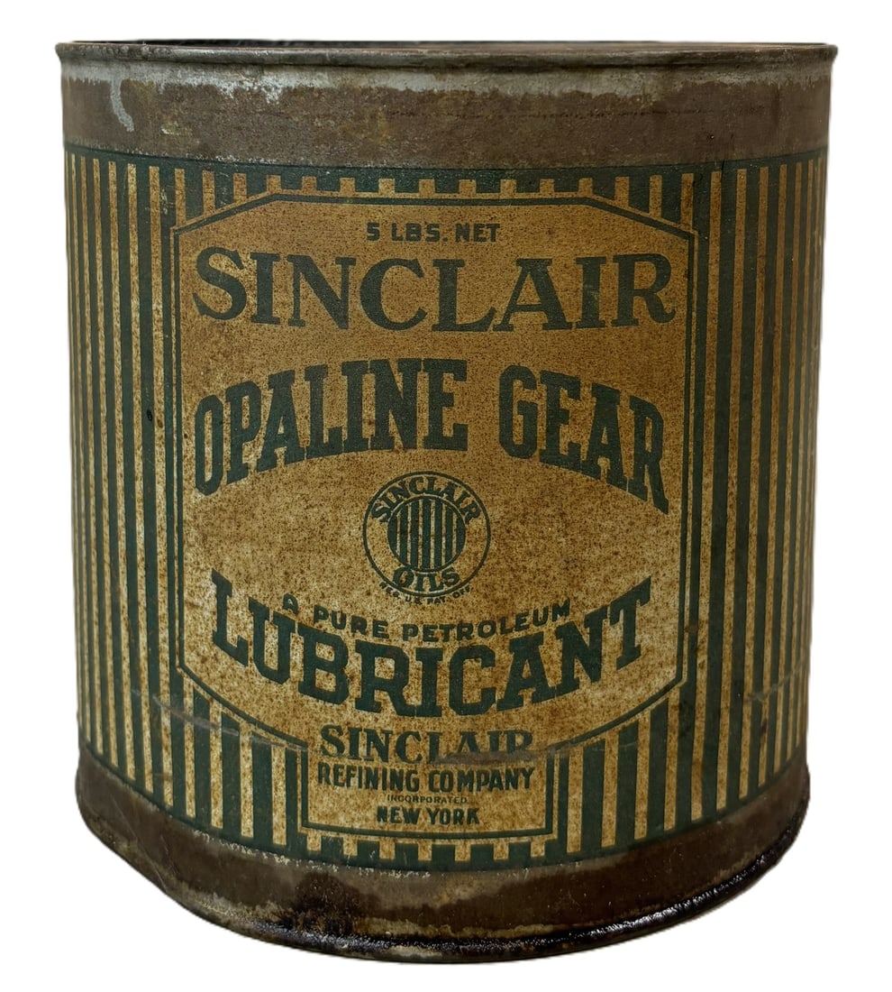 Sinclair Opaline Gear Lubricant 5 Lb Metal 1920s Can (1 of 6)