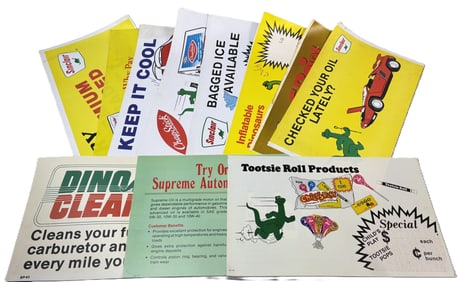 Lot 11 1960s-70s Sinclair Gasoline Cardboard Advertising Signs