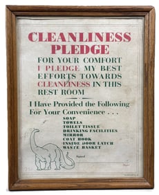 Cleanliness Pledge Cardboard Advertising Bathroom Sign