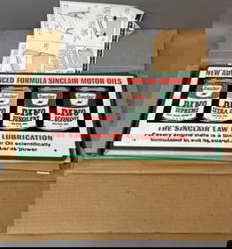 Dino Law Of Lubrication NOS Double Sided Metal Advertising Sign w/ Box