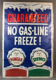 No Gas-Line Freeze Guaranteed Power-X & Dino Advertising Poster Sign