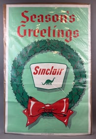 Sinclair Season's Greetings Paper Advertising Poster Sign