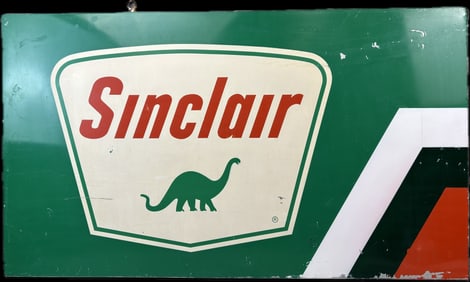 Sinclair 1960s Triple Check Transitional Metal Advertising Sign