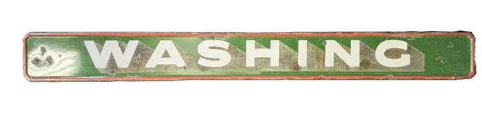 Sinclair Washing 1930s SSP Self Framed Porcelain Advertising Sign