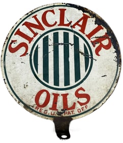 Sinclair Oils 1920s DST Painted Metal Lubester Paddle Sign