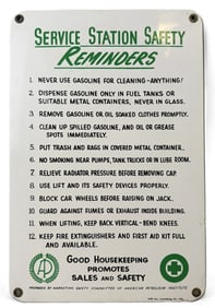 Sinclair Service Station Safety Reminders SSP Porcelain Sign