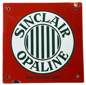Sinclair Opaline 1920s Porcelain Service Station Oil Cart Sign - RARE