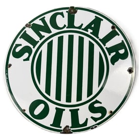 Sinclair Oils SSP Porcelain Advertising 12" Truck Door Sign