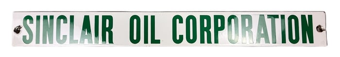 Sinclair Oil Corporation SSP Porcelain Advertising Strip Sign