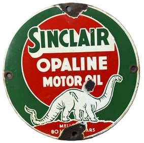 Sinclair Opaline Motor Oil SSP Porcelain 11" Advertising Sign