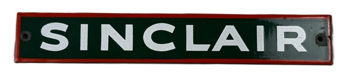 Sinclair 1930s SSP Porcelain 10.75" Advertising Strip Sign