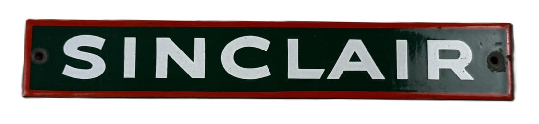 Sinclair 1930s SSP Porcelain 10.75" Advertising Strip Sign (1 of 8)