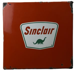 Sinclair Gasoline SSP Self Framed Original Pump Plate Porcelain Sign