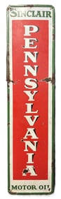 Sinclair Pennsylvania Motor Oil Self Framed 5' SSP Porcelain Sign