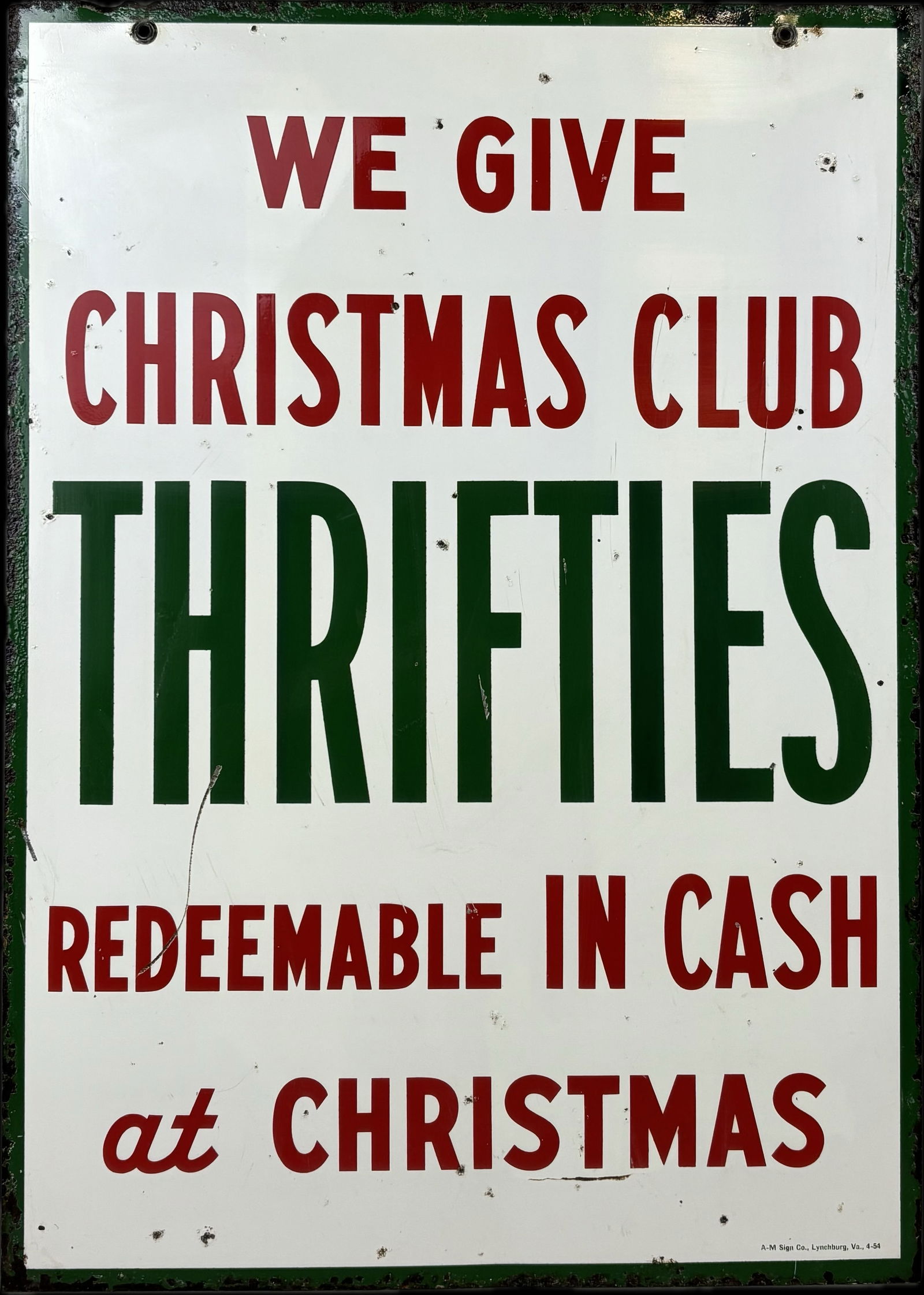 We Give Christmas Club Thrifties DST Painted Metal Sinclair Sign (1 of 20)
