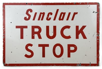 Sinclair Truck Stop DSP Porcelain Hanging Dealer Advertising Sign