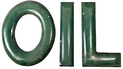 Sinclair "OIL" Porcelain Advertising Service Station Letters