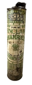Sinclair Shamrock Lubricants Three Pound Round Tall Metal Can