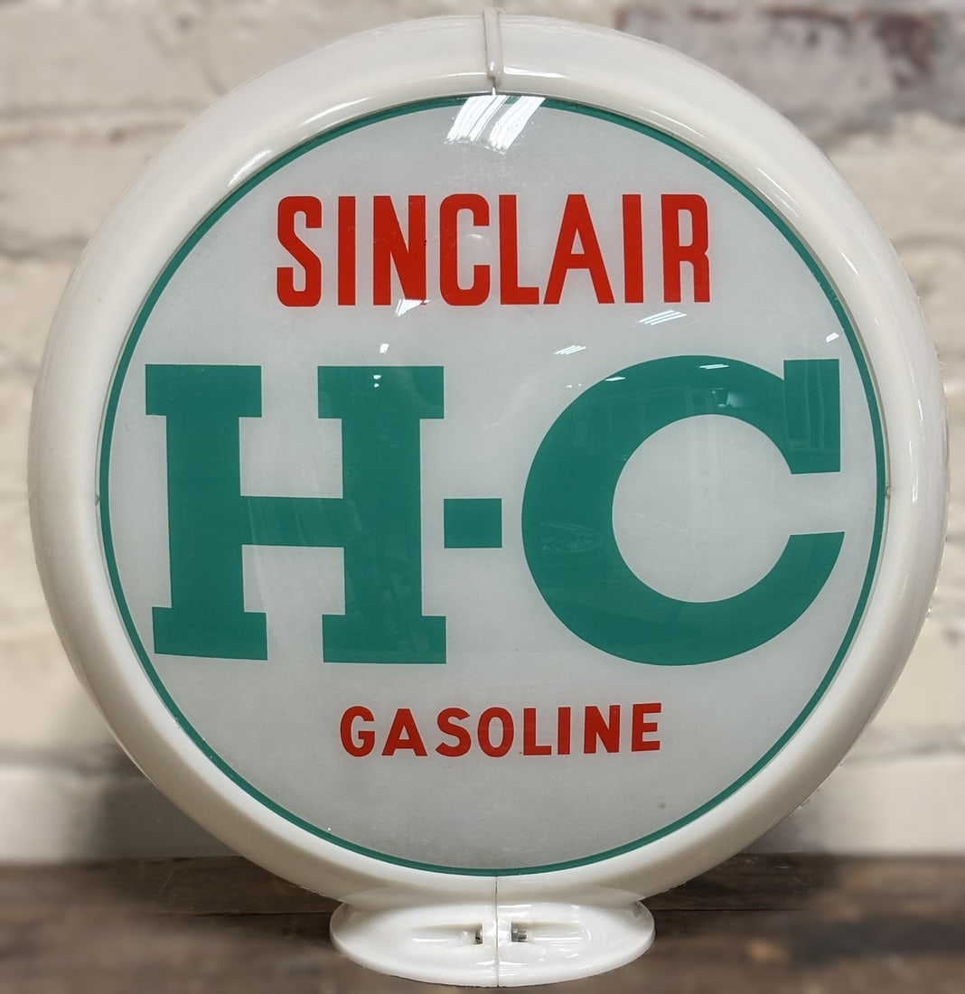 Sinclair H-C Gasoline Straight 13.5" Gas Pump Globe w/ Capco Body (1 of 8)