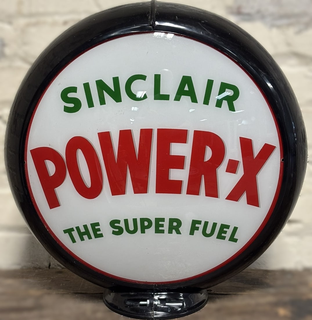 Sinclair Power-X The Super Fuel 13.5" Gas Pump Globe w/ Black Capco (1 of 10)