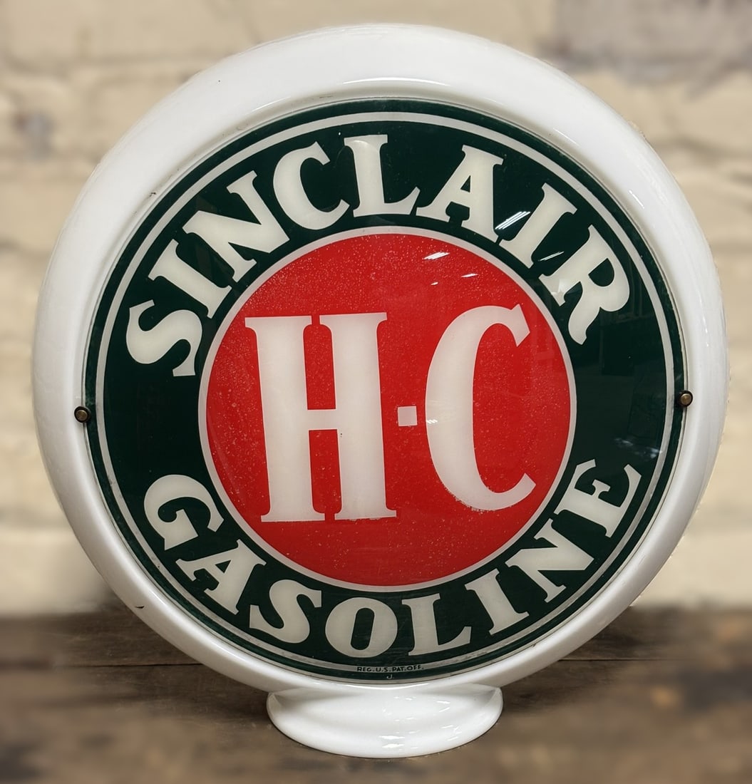 Sinclair H-C Gasoline Dark Green 13.5" Globe w/ Narrow Body (1 of 9)